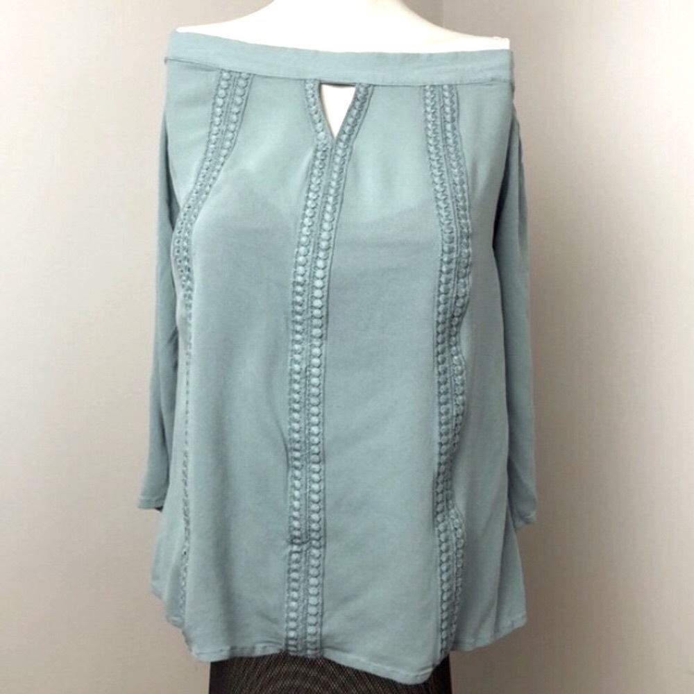George Green Off Shoulder Boho Top Size M